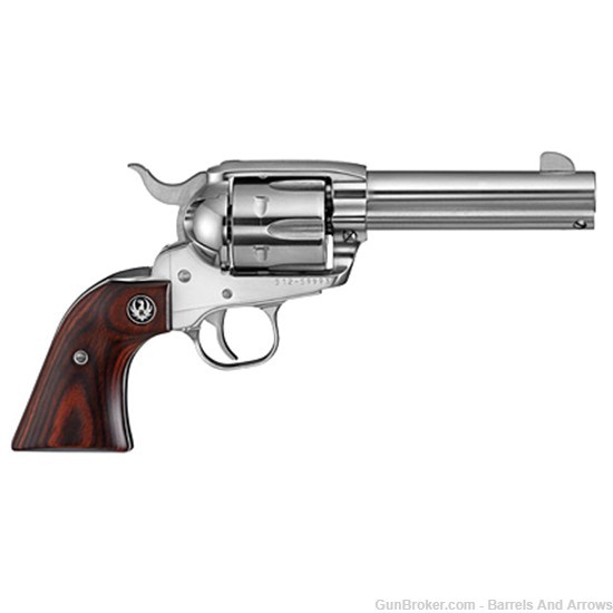 Ruger 5105 Vaquero Revolver 45 LC, 4.62 in, Hardwood Grp, 6 Rnd, Fixed, Med-img-0