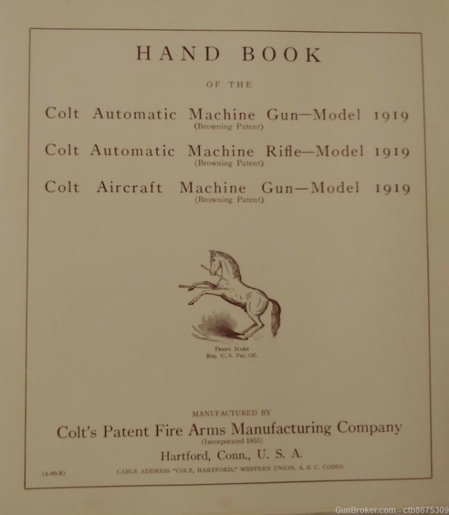 Original Colt 1919 Automatic Machine Gun Handbook-img-4