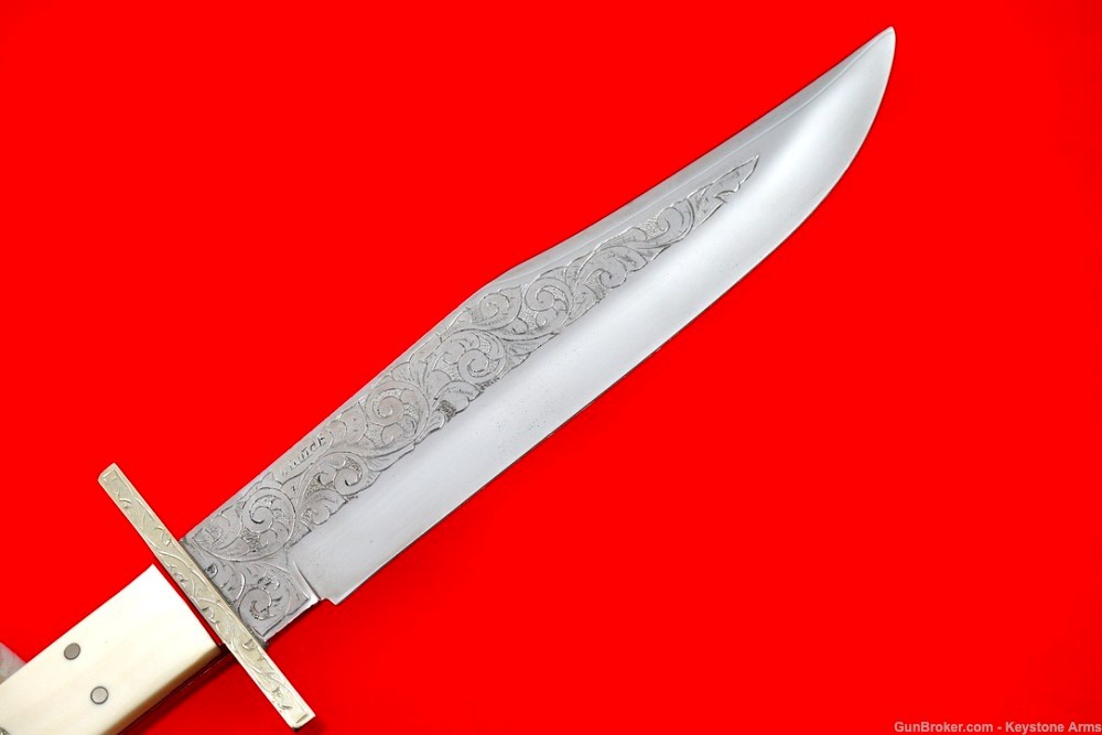Rare Ivory Handled AL-Mar Knife Engraved By Master Engraver Robert Valade-img-11