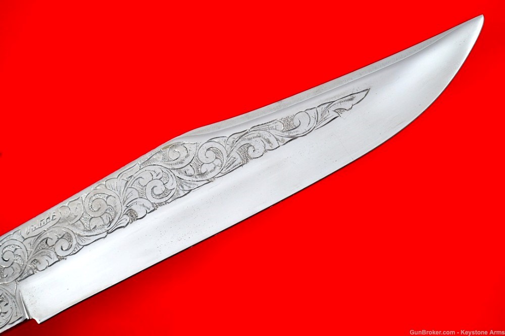 Rare Ivory Handled AL-Mar Knife Engraved By Master Engraver Robert Valade-img-8