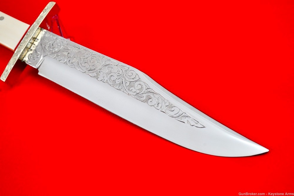 Rare Ivory Handled AL-Mar Knife Engraved By Master Engraver Robert Valade-img-2