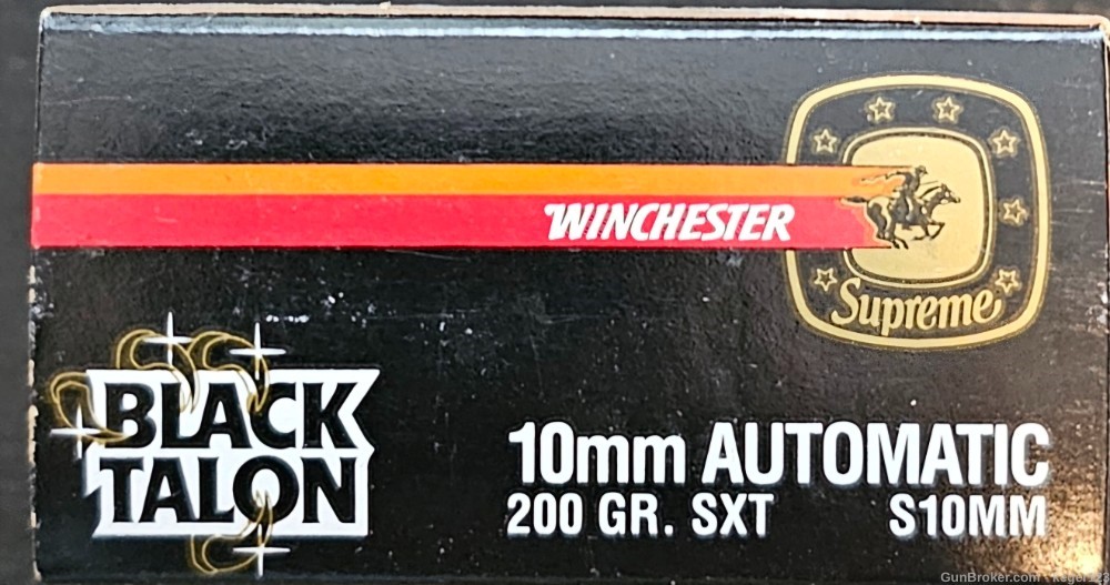 Winchester Black Talon 200g  SXT 10mm Pistol Ammunition 100 Rounds-img-0