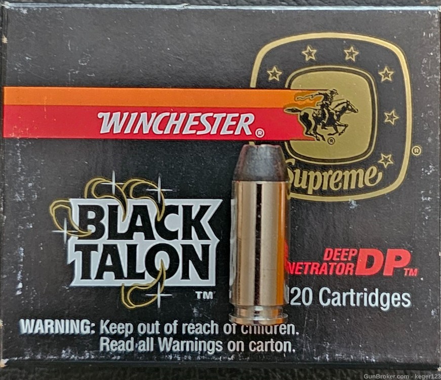 Winchester Black Talon 200g  SXT 10mm Pistol Ammunition 100 Rounds-img-1