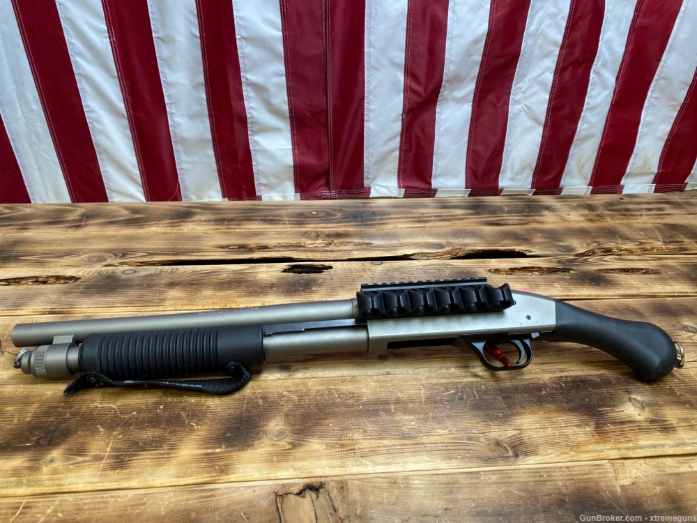 12 GA. Pistol-Grip Mossberg With 14" Barrel and Shell Holder-img-0