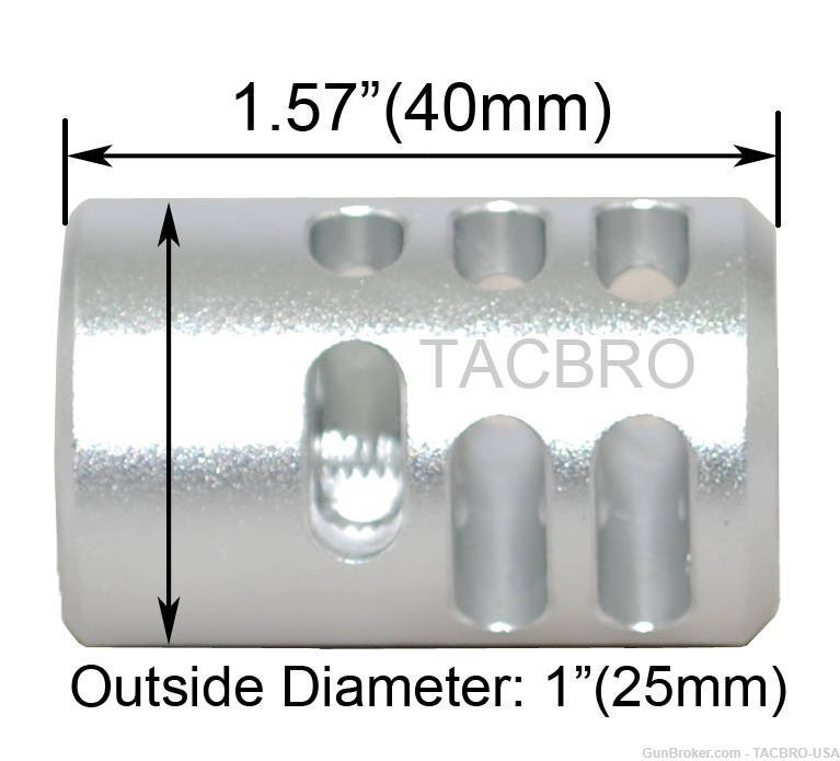 TACBRO Silver Gen 2 .22LR Ruger Mark IV 22/45 1/2"x28 TPI Muzzle Brake-img-2