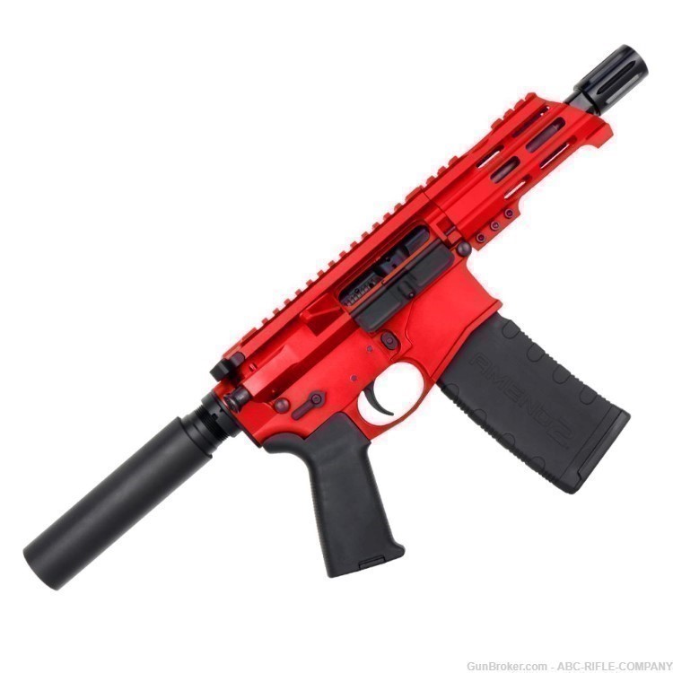 AR15 Custom Micro .223/556 NATO Pistol w/ 5" Barrel - Red-img-0