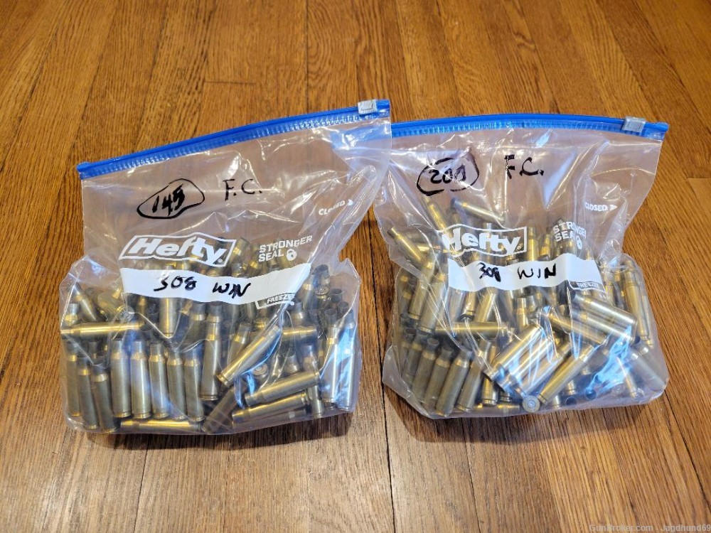 308 Win brass, 1X Fired, 345 Count, FC Headstamp-img-0