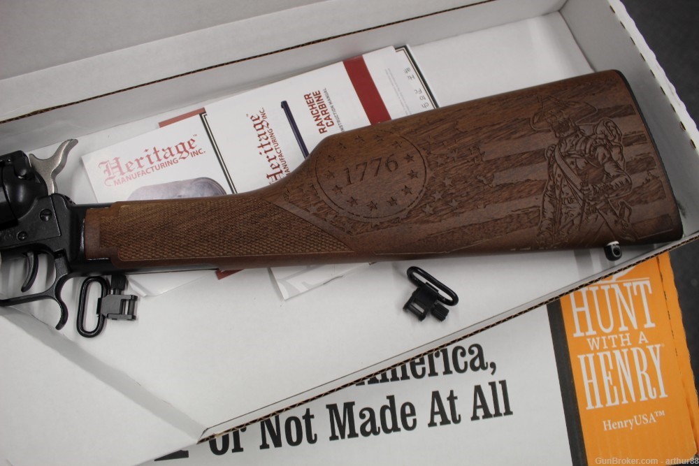 HERTIAGE 1776 INDEPENDENCE DAY 22 MAG RIFLE ENGRAVED WITH SLING-img-1