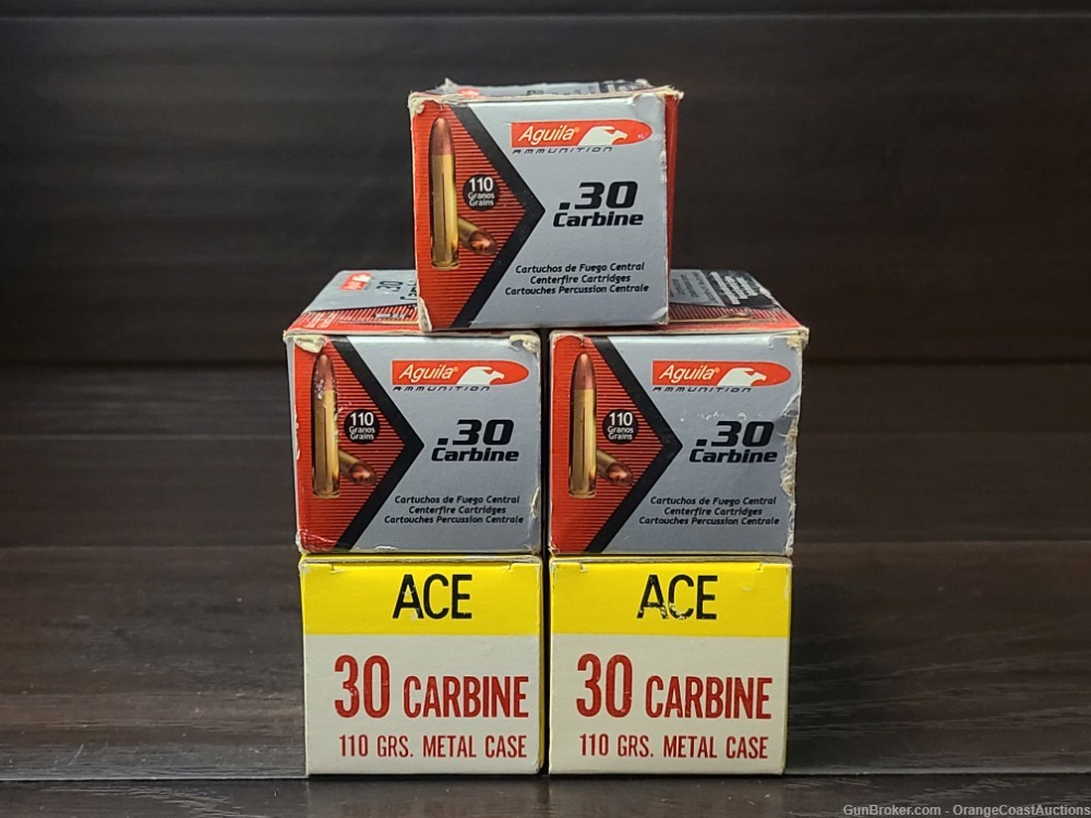 217 Rounds of Aguila M1 .30 Carbine 110gr. Rifle Ammo-img-0