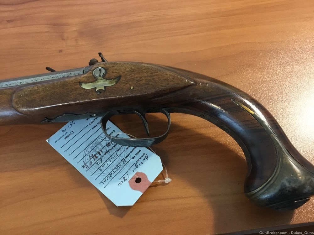 BARTRUM flintlock holster pistol- Approximately.62 cal. Antique 1800-img-4