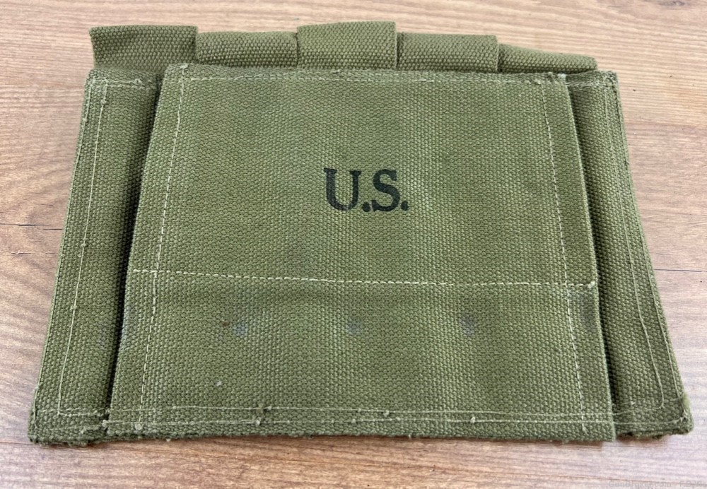 US original WWII Thompson 5 Cell 20rd Magazine Pouch-img-1