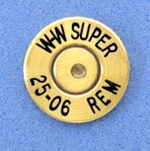 Winchester W-W SUPER 25-06 REM  Cartridge Hat Pin  Tie Tac  Ammo Bullet-img-0