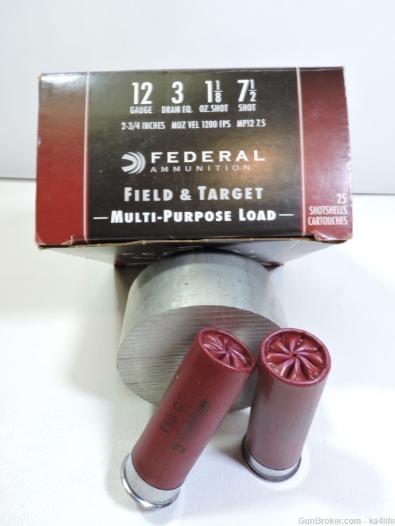 12 Gauge Ammo 7.5 Bird Shot Shotgun Shells Federal 12GA -img-3