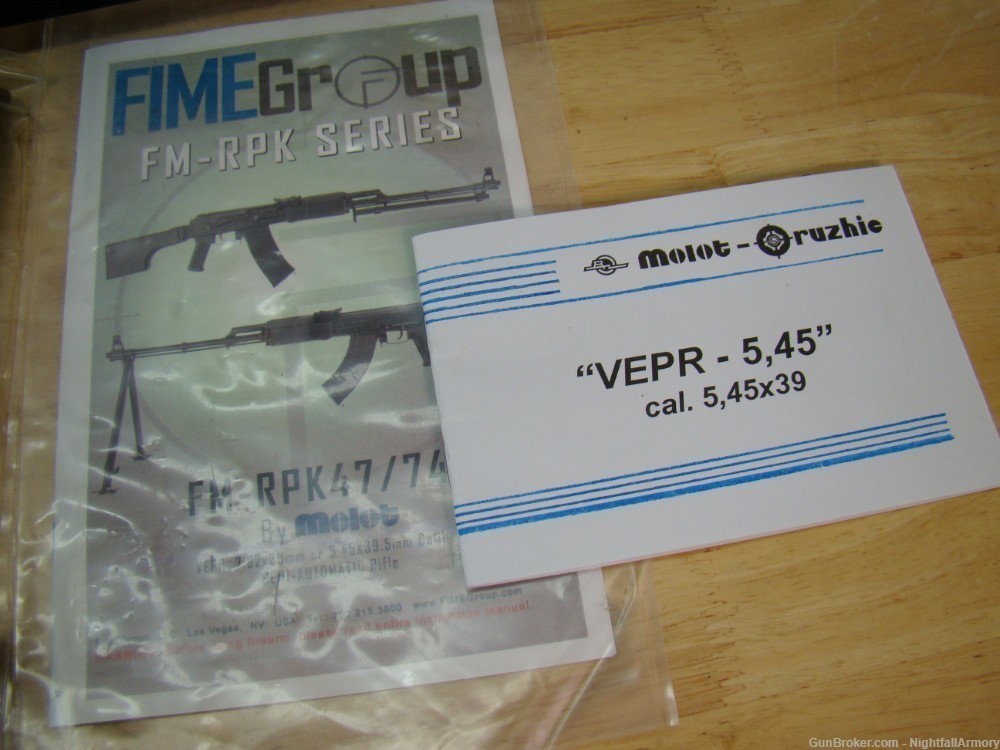 Molot VEPR RPK 23" AK74 rare Russian 5.45x39 AK 5.45 folding stk bipod 45rd-img-5