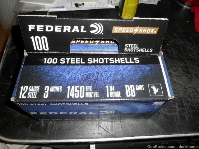 FEDERAL 12 GA 3 INCH MAGS "BB'S" 4 BOXES 100 ROUNDS. 1450 FPS 1&1/4 OUNC-img-0