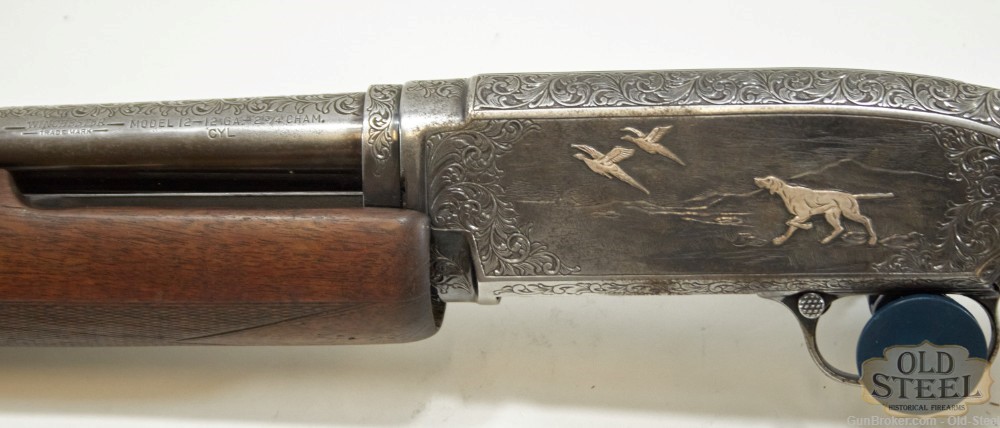 Winchester Model 12 Slam Fire Shotgun W/ Engravings MFG 1956 C&R-img-18