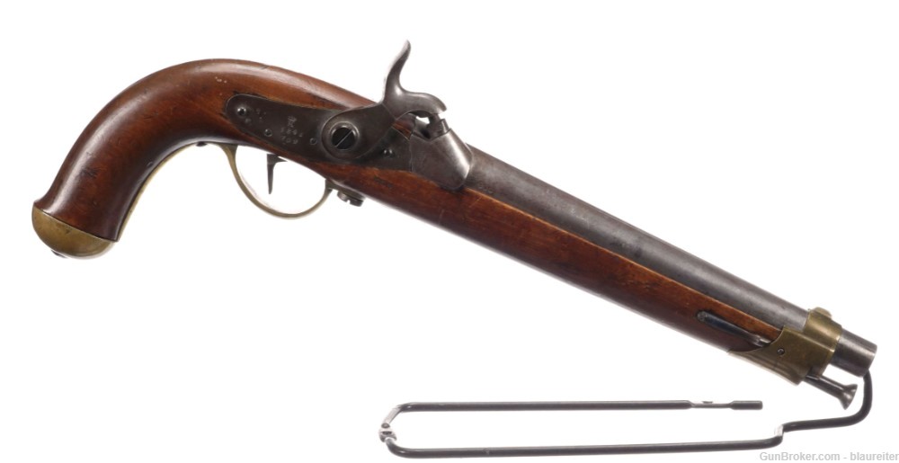 Rare Danish Percussion 1846 Artillery Pistol Antique-img-0