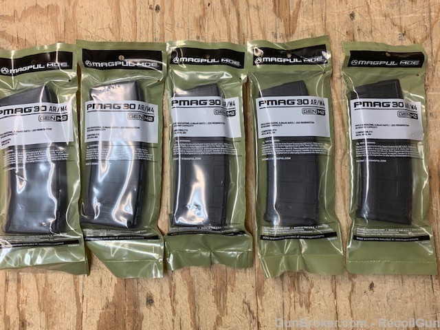 5 Pack Magpul PMAG 30rd MOE Magazines AR-15 Mags-img-0