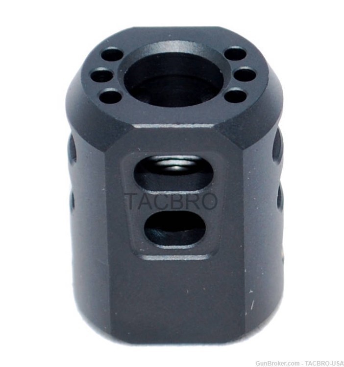 TACBRO .40 Muzzle Brake 9/16"x24 Thread Pitch for .40 Cal with Crush Washer-img-4
