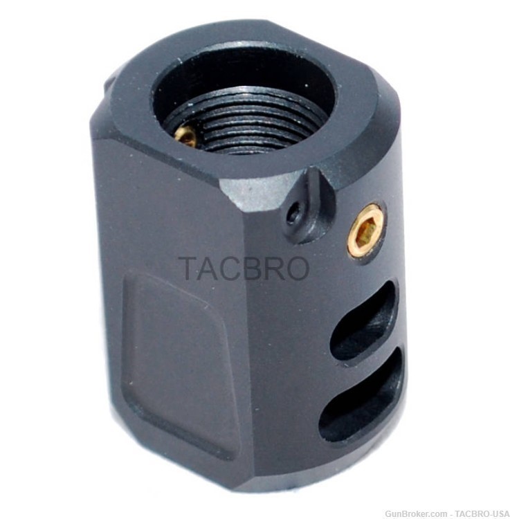 TACBRO .40 Muzzle Brake 9/16"x24 Thread Pitch for .40 Cal with Crush Washer-img-3