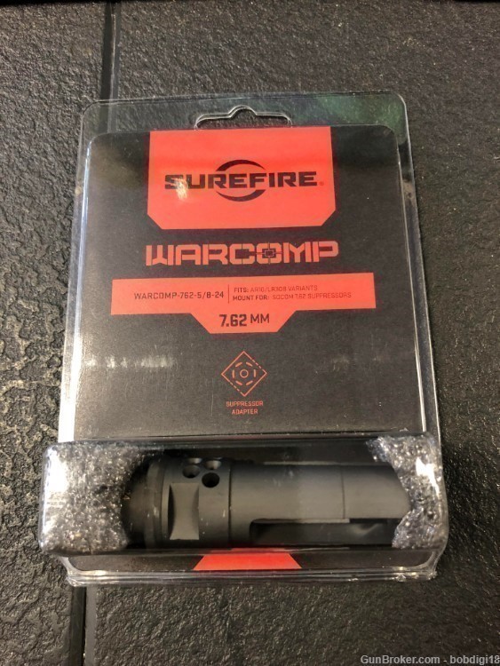 Surefire Warcomp Flash Hider/Suppressor Adapter 7.62 .308 5/8X24 3 Prong-img-1