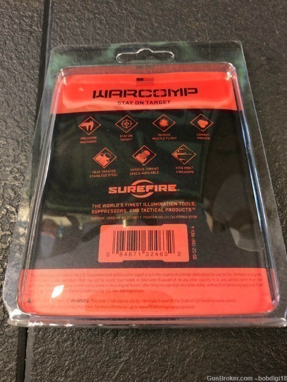 Surefire Warcomp Flash Hider/Suppressor Adapter 7.62 .308 5/8X24 3 Prong-img-2