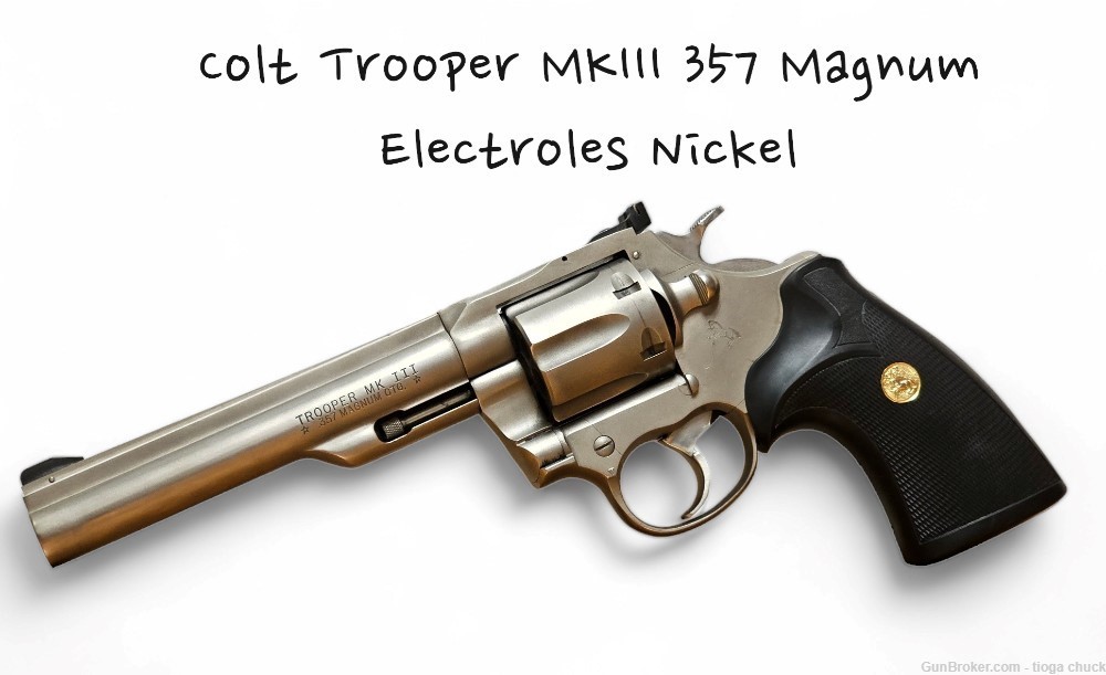 Colt Trooper MKIII 357 Magnum Electroless Nickel (Made in 1982) 6"-img-0