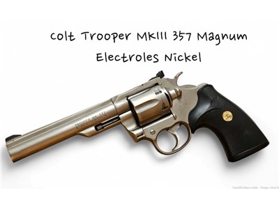 Colt Trooper MKIII 357 Magnum Electroless Nickel (Made in 1982) 6"