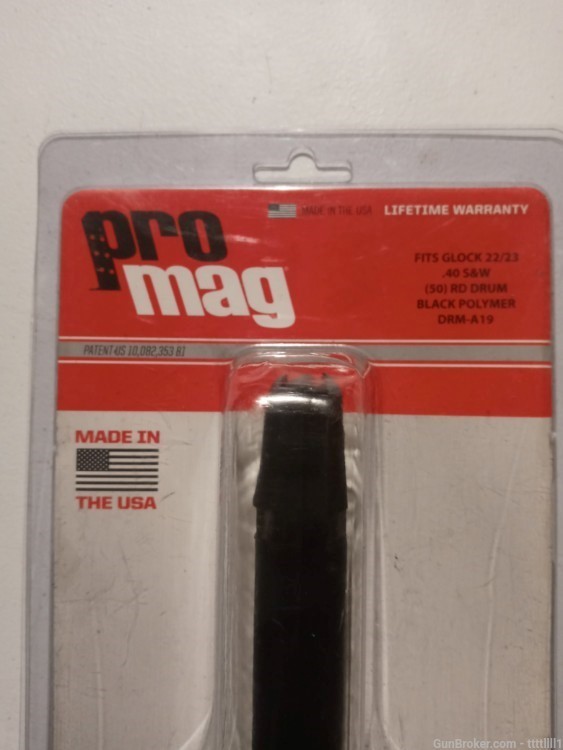 Promag a19 fits glock 22/23 40 s&w 50 round drum black polymer-img-7