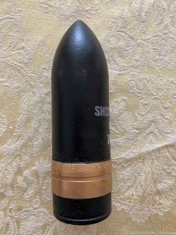 WW2 US 37mm M74 dated 1943 w/markings shot shell projectile -img-1