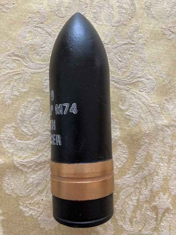WW2 US 37mm M74 dated 1943 w/markings shot shell projectile -img-3