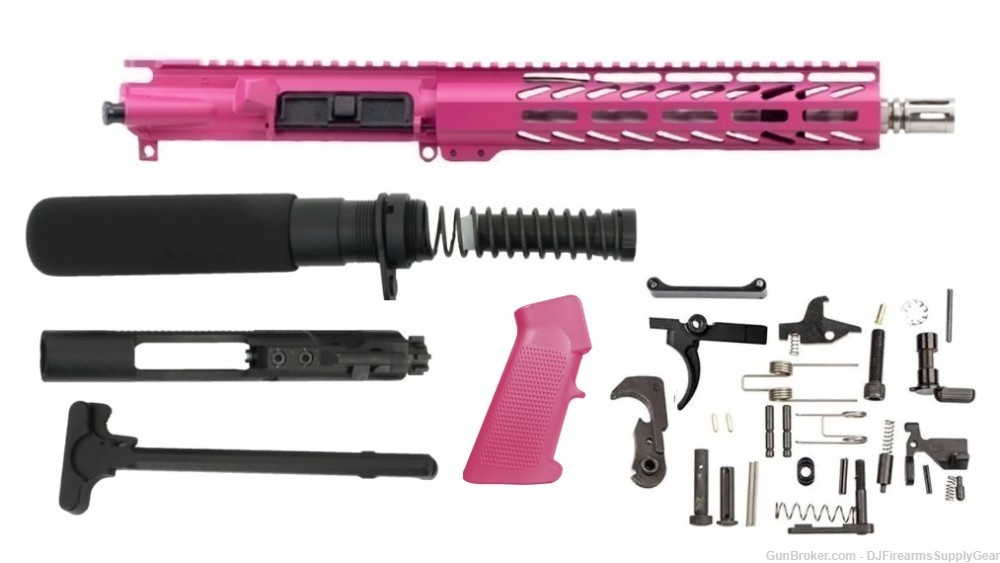 AR-15 223 WYLDE 10.5" Complete 416R Pink Upper Receiver w/ Lower Parts Kit-img-0