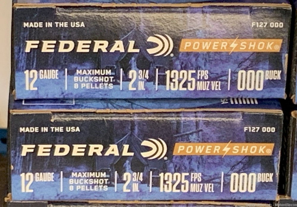Federal 12ga Power-SHOK 000 Buckshot 2.75 in, 5rds. 8 Pellets F127000-img-2