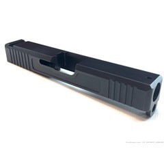Glock 19 Slide w/ Front & Rear Serrations - Recessed Windows - BLK