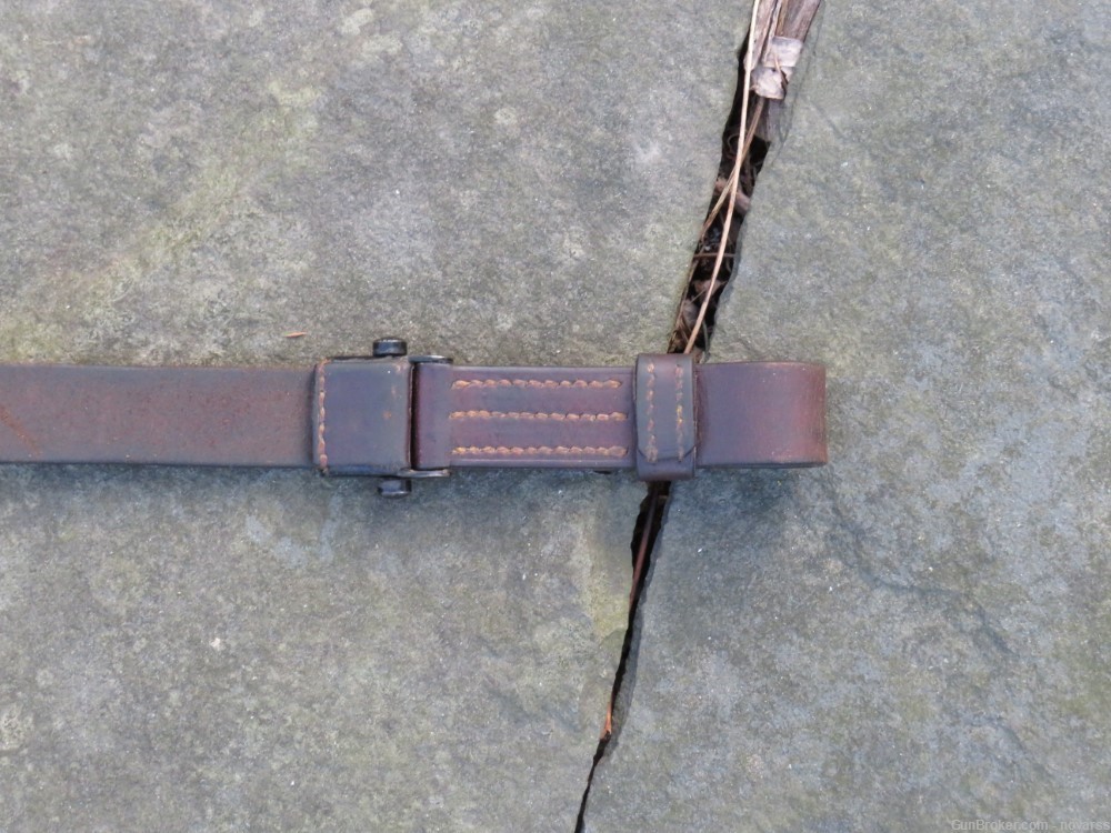 WWII GERMAN MAUSER 98K G43 LEATHER SLING with SERRATED LOCKING PINS  #3 -img-11