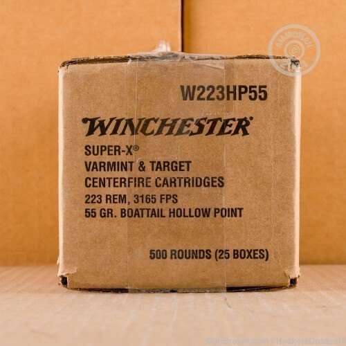 500 Round Winchester Ammo W223HP55 Power-Point 223 Rem 55gr Hollow Point BT-img-0