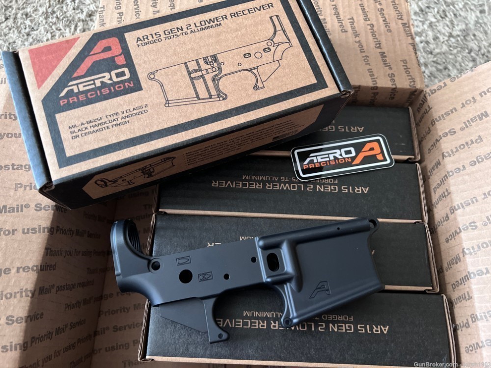 5 Aero Precision X15 Stripped Lower Receivers AR15  Anodized Black (5 Pack)-img-0