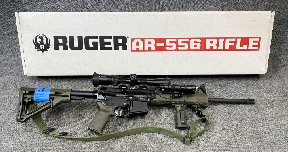 AR-15 Ruger AR-556 like new many upgrades Vortex Scope box NR! Penny!-img-0