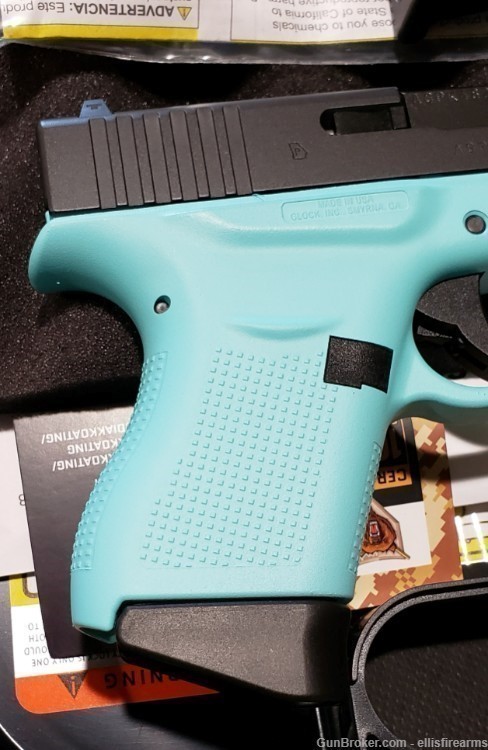 Glock 43 Robins Egg Blue 3.39" 9mm 2mags Exclusive item, USA made-img-6