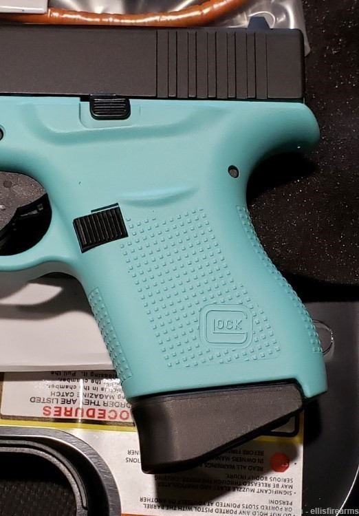 Glock 43 Robins Egg Blue 3.39" 9mm 2mags Exclusive item, USA made-img-3