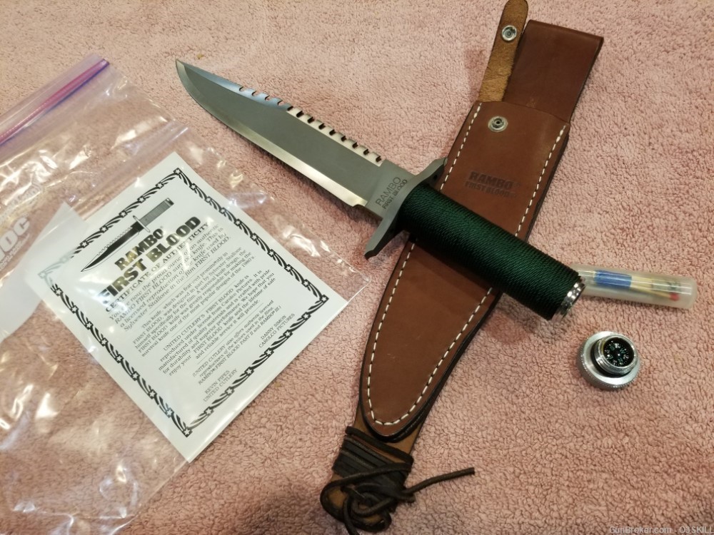NOS 1980's Rambo First Blood Combat Survival Knife-img-13
