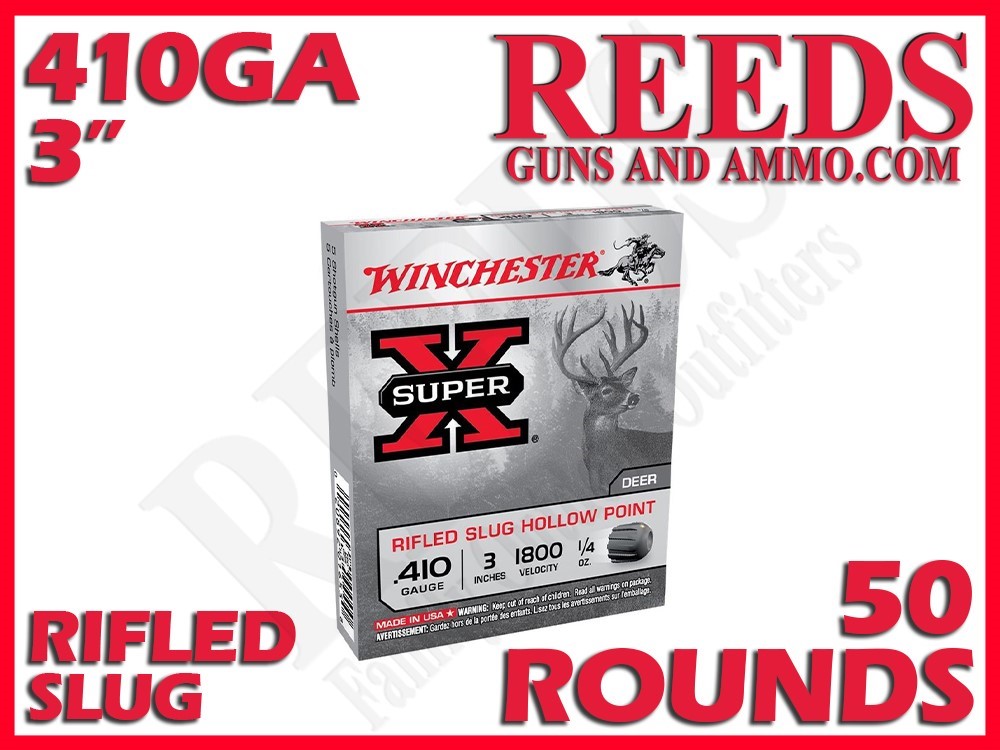 Winchester Super X Rifled Slug Hollow Point 410 Ga 3in 1/4oz X413RS5-img-0