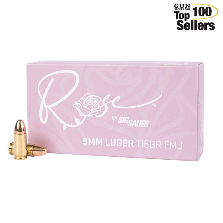 SIG SAUER Rose 9mm Luger 115Gr FMJ 50rd Box Ammo (E9MMB1-ROSE-50)-img-0