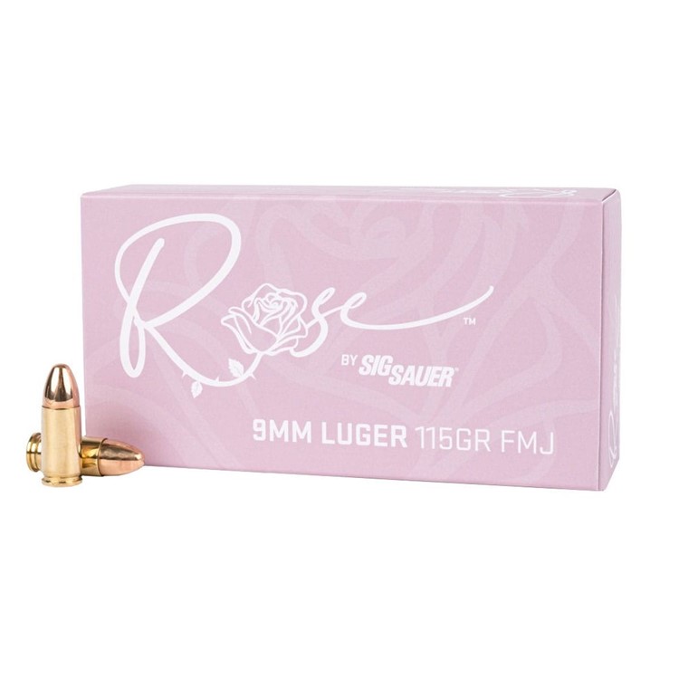SIG SAUER Rose 9mm Luger 115Gr FMJ 50rd Box Ammo (E9MMB1-ROSE-50)-img-1