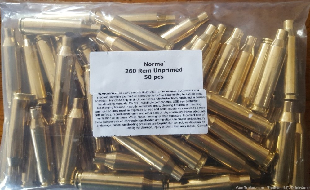 260 Remington Unprimed brass by Norma-img-0