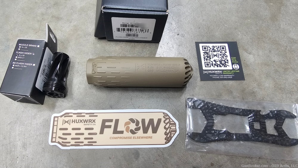 Huxwrx Flow 556K FDE 1/2"-28 Muzzle device Under Form 3 -img-0