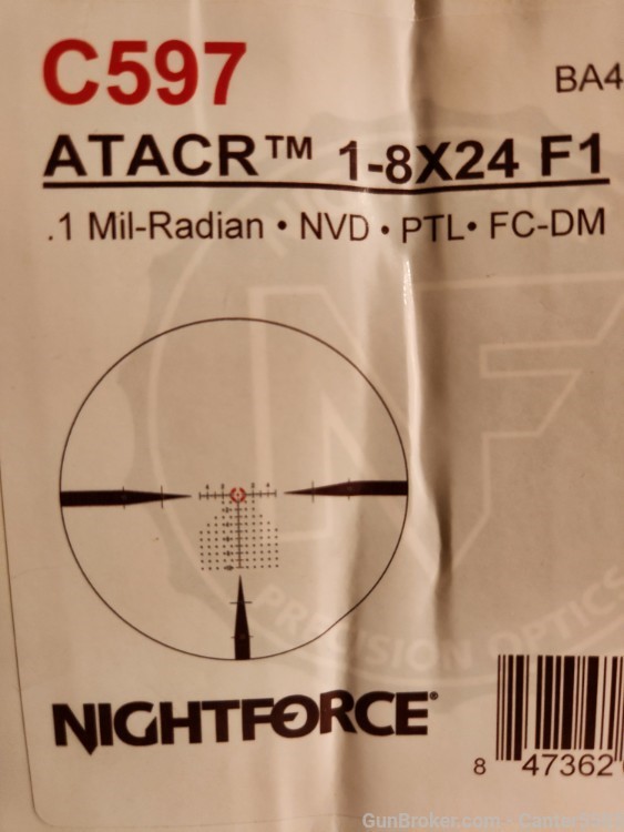 Nightforce ATACR 1-8x24 F1 C597 FFP MilRad FC-DM First Focal Riflescope-img-10