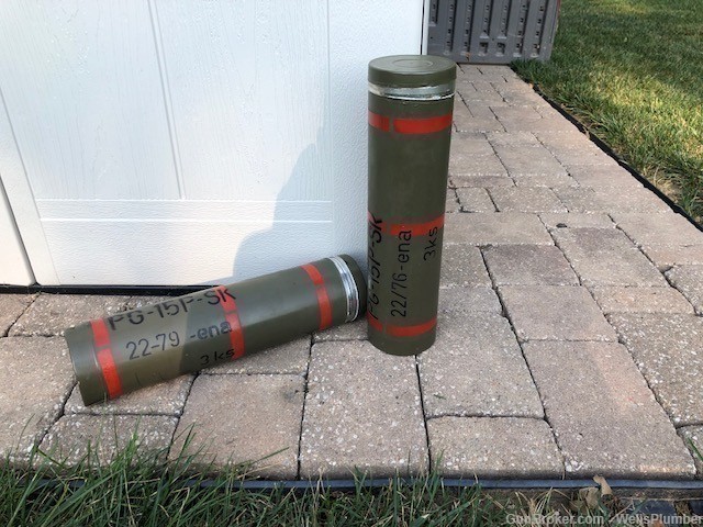(2 TOTAL) CZECH ARMY PG-9 RPG FUSE CONTAINER WITH LID (NICE DISPLAY)-img-0