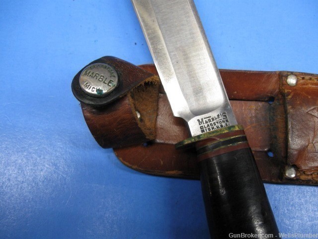 MARBLES HUNTING KNIFE WITH ORIGINAL LEATHER SCABBARD (NICE AND CLEAN)-img-2