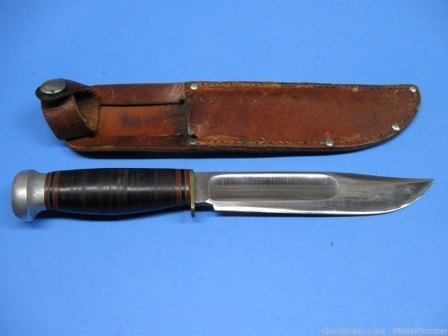 MARBLES HUNTING KNIFE WITH ORIGINAL LEATHER SCABBARD (NICE AND CLEAN)-img-0